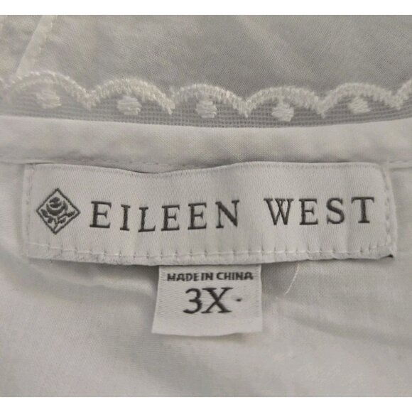 Eileen West Cotton Lawn Nightgown 3X Long Sleeve Embroidery Ruffle Cottagecore - Picture 7 of 8